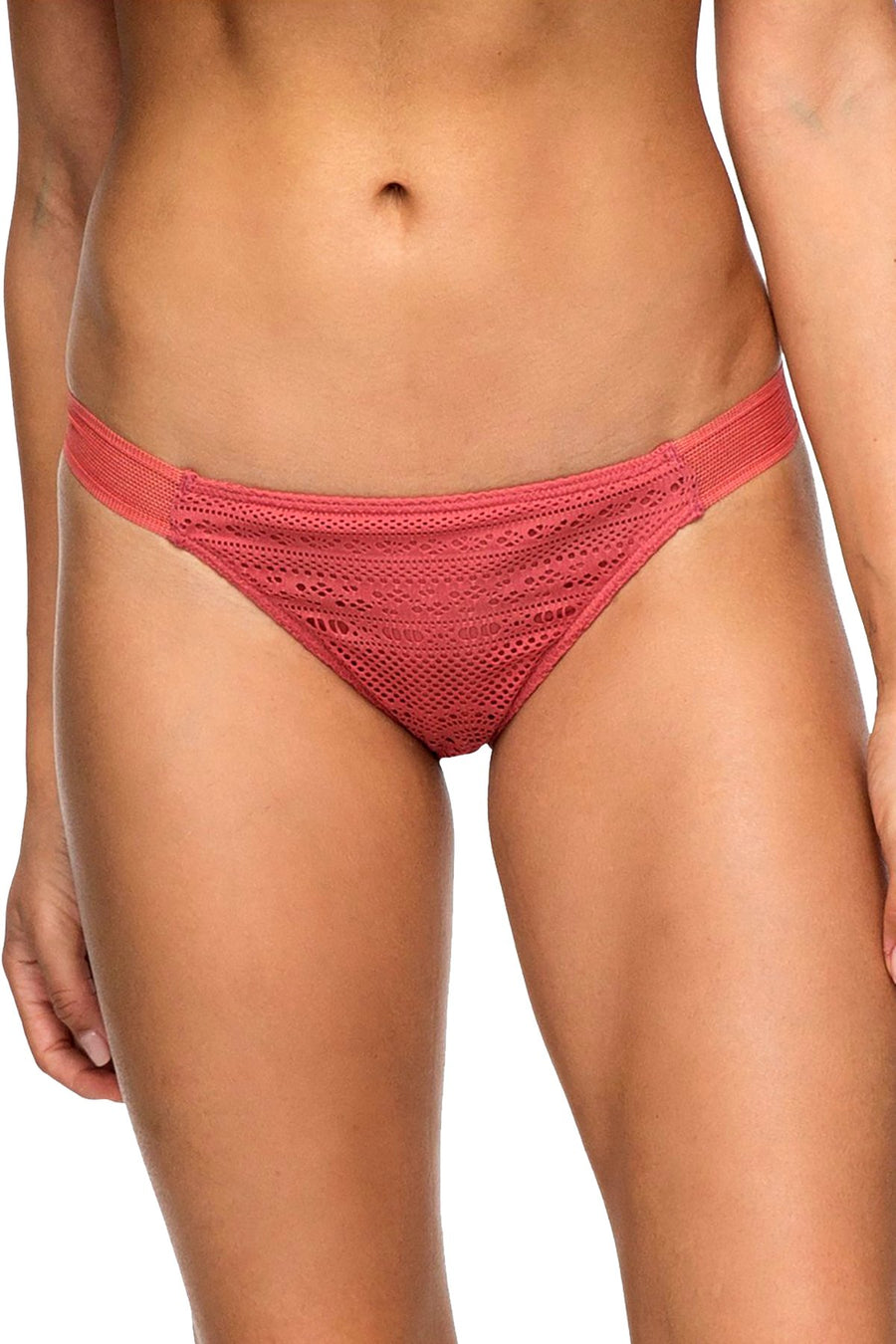 Roxy Dusty-Cedar Surf Bride Crochet Bikini Bottom