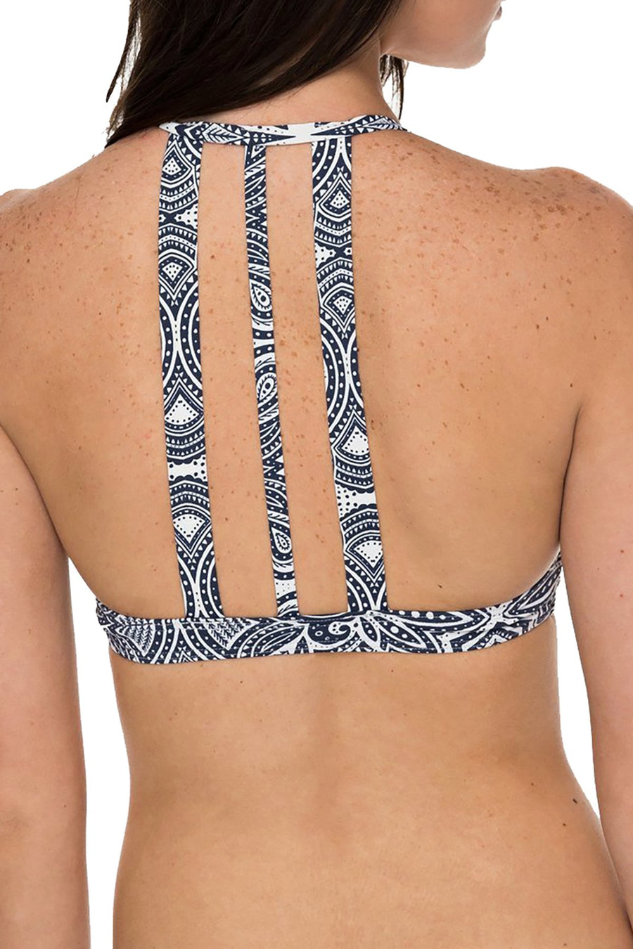 Roxy Navy/White Girl Of The Sea Athletic Bikini Top
