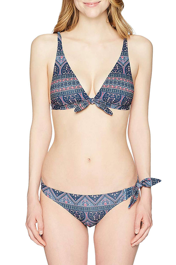 Roxy Sun/Surf Cheeky Bikini Bottom in China Blue Medallion