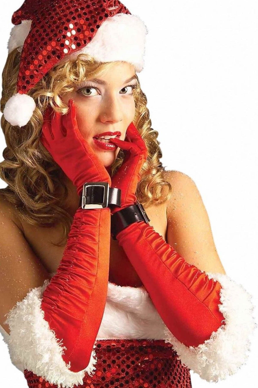 Rubies Costume Red Satin Miss Santa Gloves