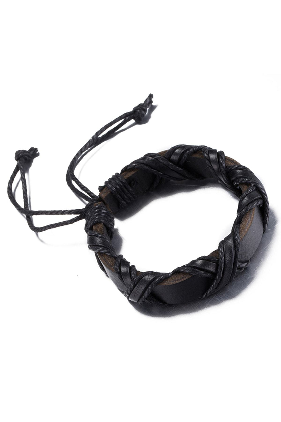 Rubique Black Leather Infinity Wrap Bracelet