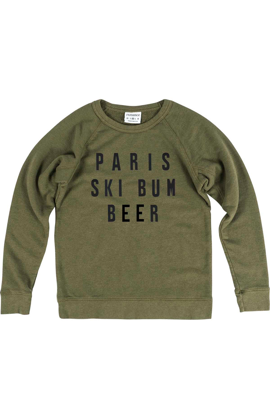 Rxmance Unisex Army Green Ski Bum Sweatshirt