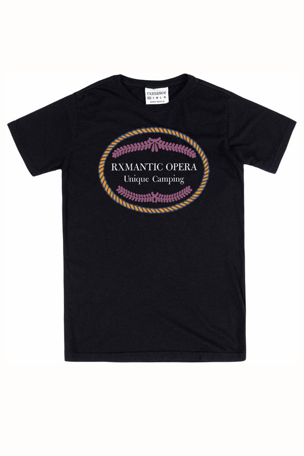 Rxmance Unisex Black 'Camping' Tee