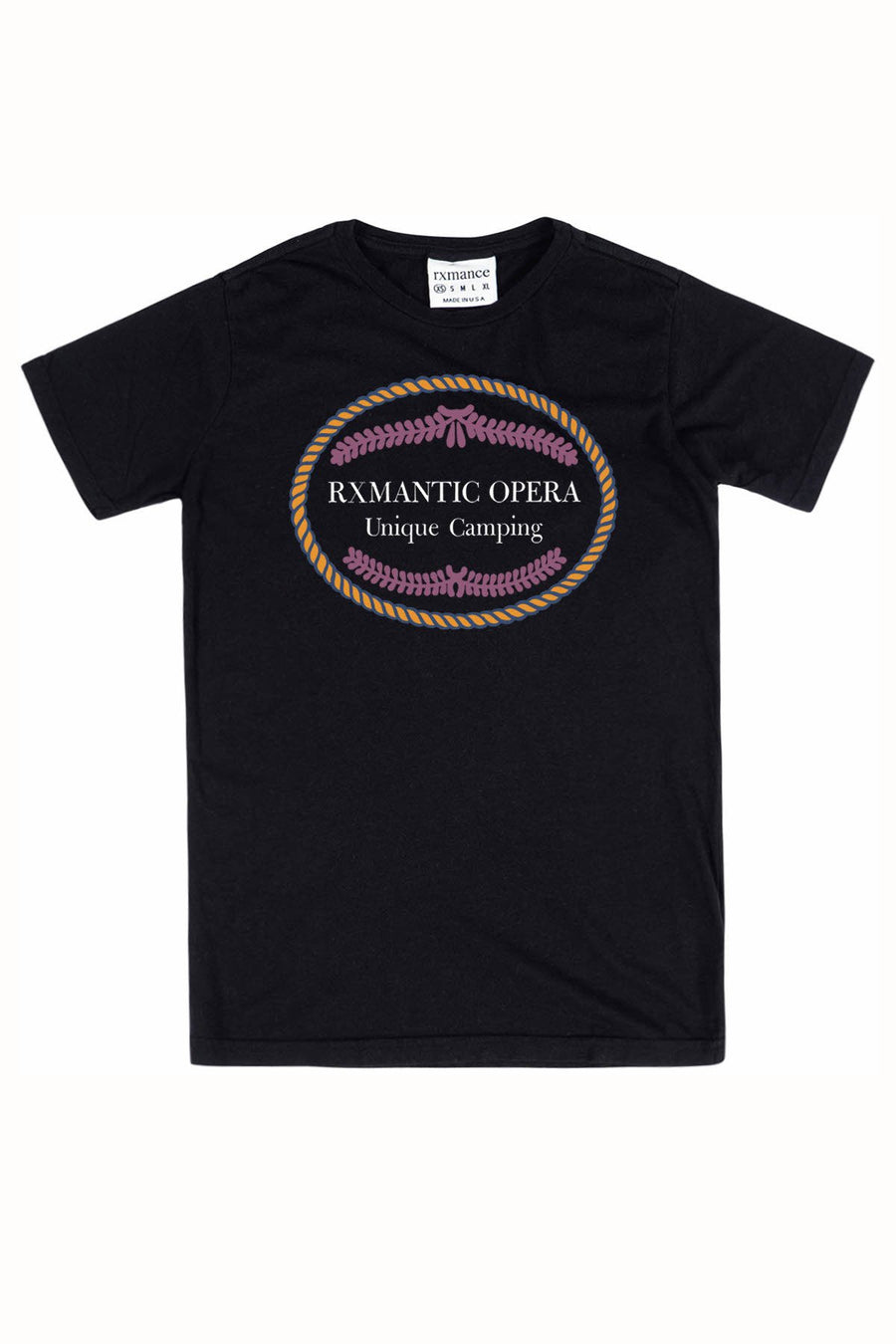 Rxmance Unisex Black 'Camping' Tee