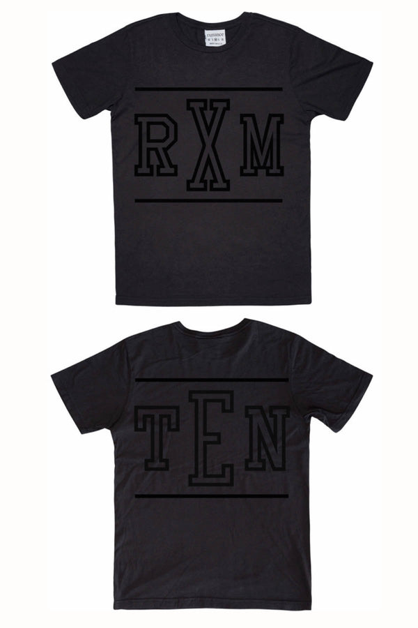 Rxmance Unisex Black Front/Back 'RXM Ten' Tee