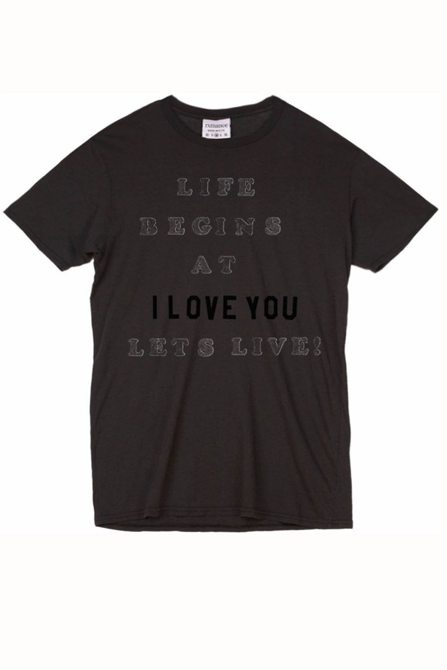 Rxmance Unisex Black 'Lets Live' Tee