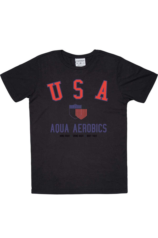 Rxmance Unisex Black 'USA Aerobics' Tee