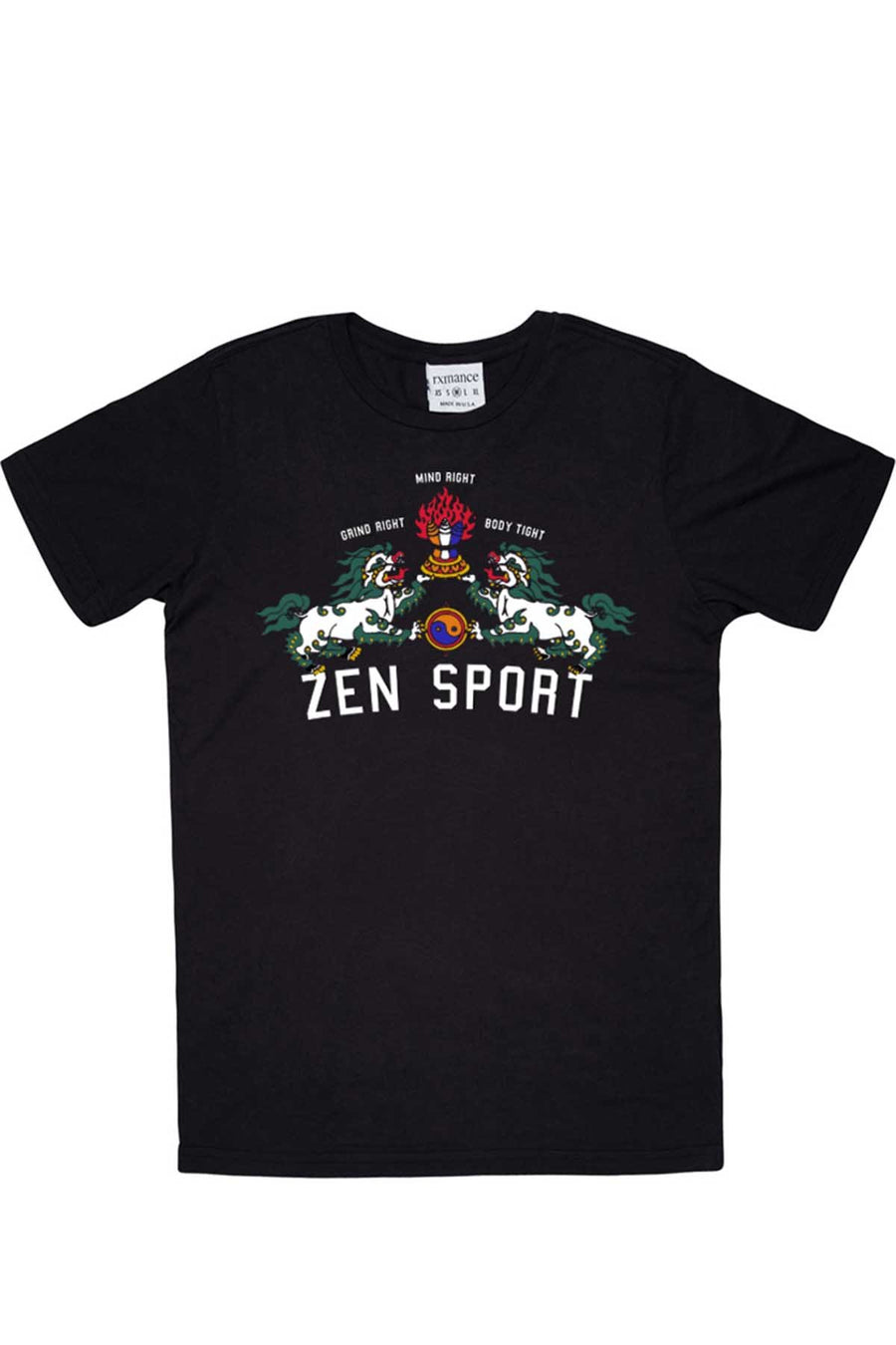 Rxmance Unisex Black Zen Sport Crew Tee