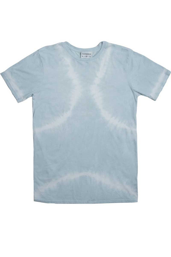 Rxmance Unisex Dust-Blue Tie-Dye Crew Tee