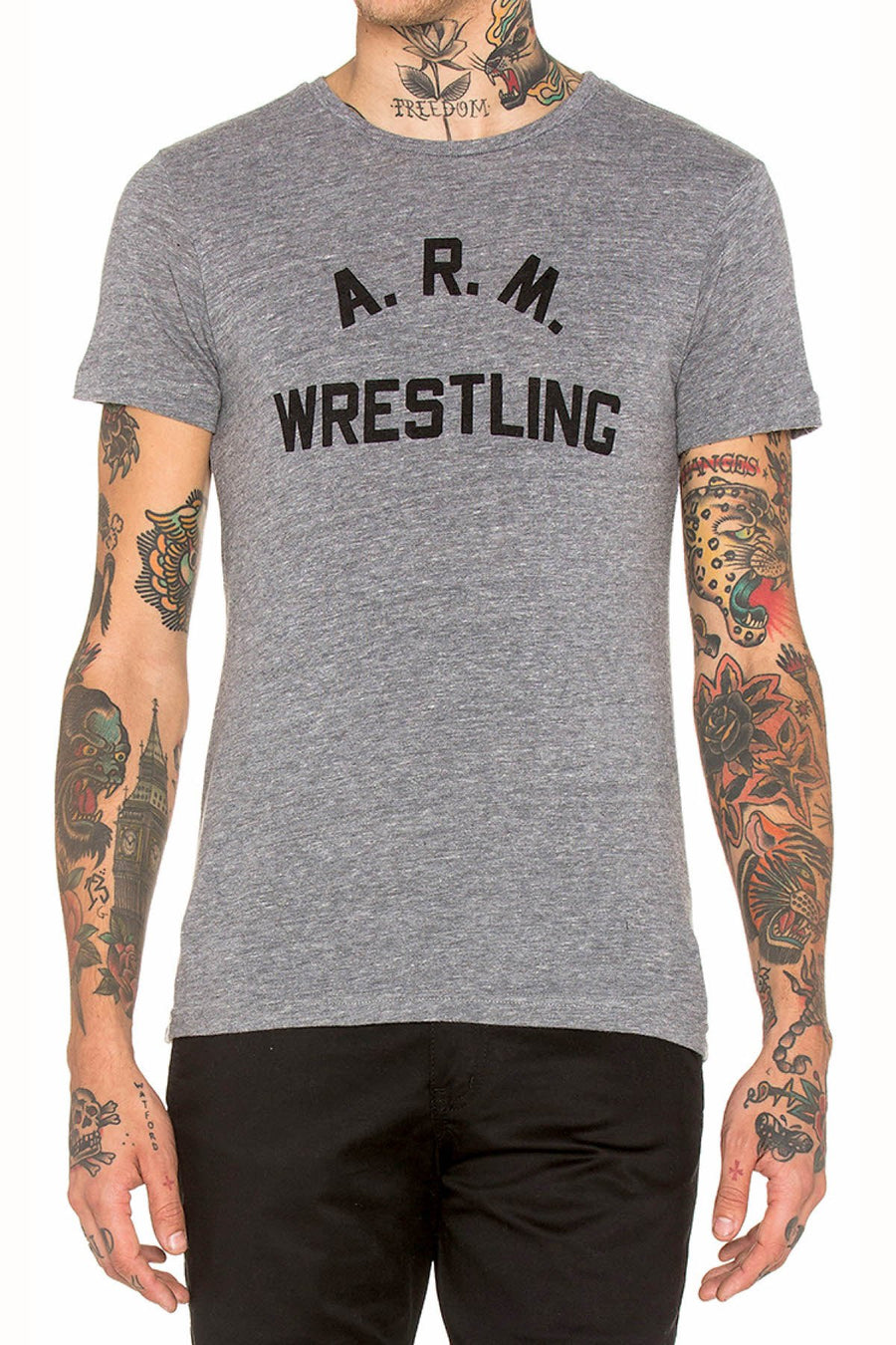 Rxmance Unisex Heather Grey 'Arm Wrestling' Tee
