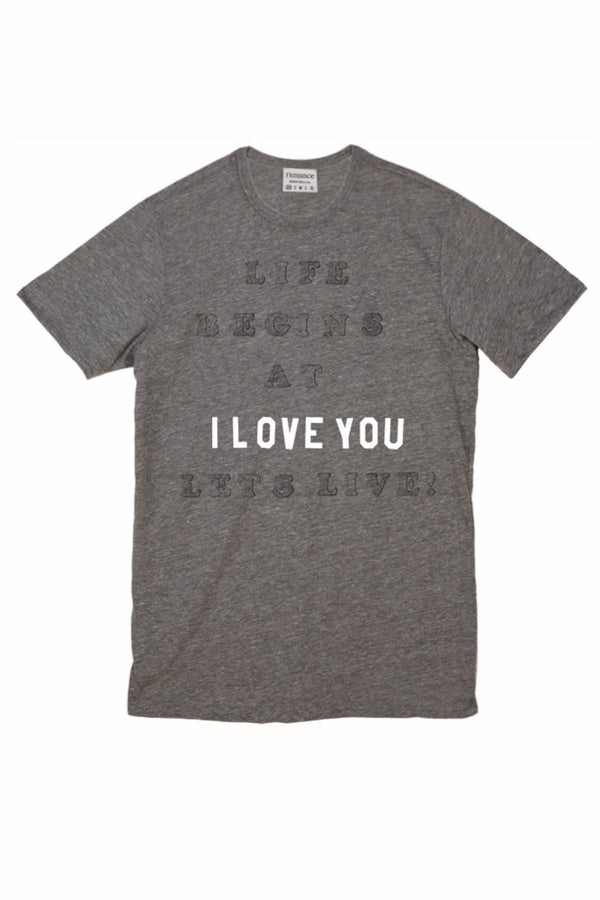 Rxmance Unisex Heather Grey 'Lets Live' Tee