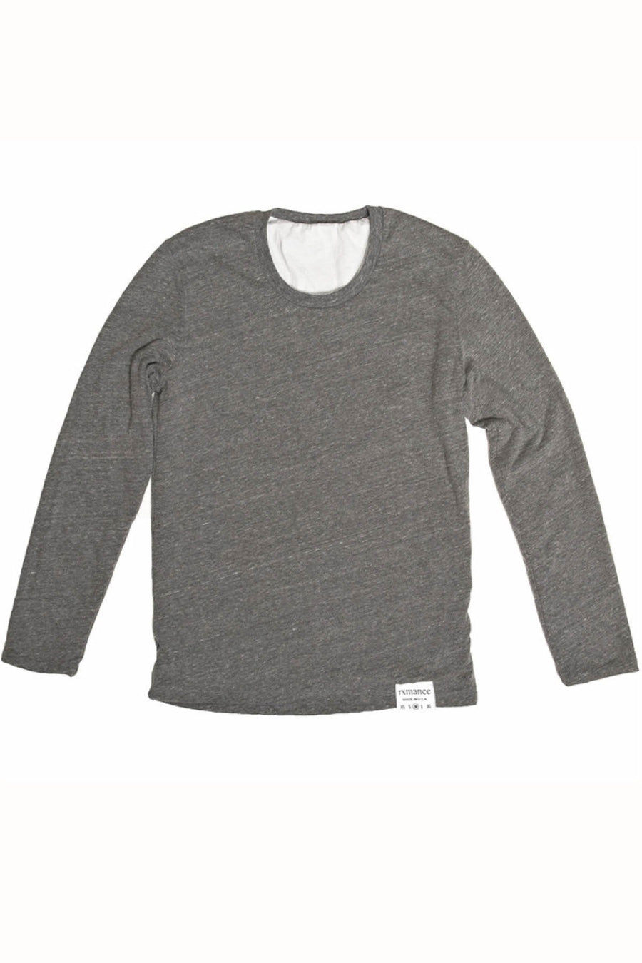 Rxmance Unisex Heather Grey Reversible Long Sleeve Tee