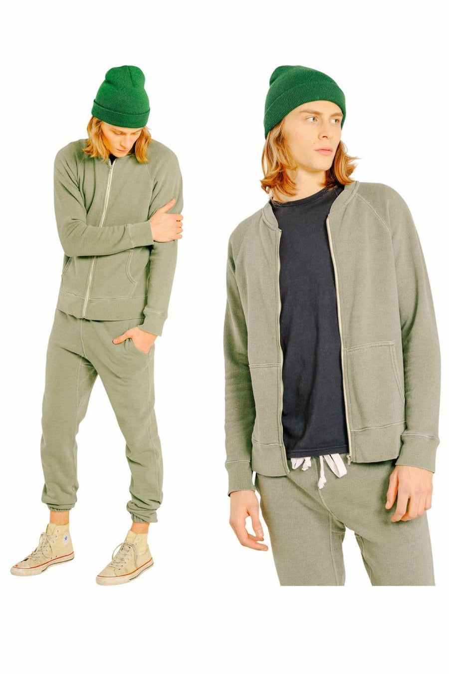 Rxmance Unisex Sport Green Zipper Jacket