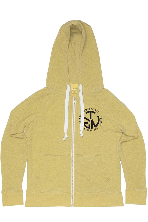 Rxmance Unisex Sunny Yellow Circle Ten Zip Hoody