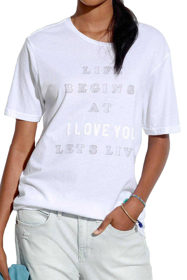 Rxmance Unisex White 'Lets Live' Tee