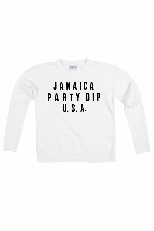 Rxmance Unisex White Party Dip French Terry Sweatshirt