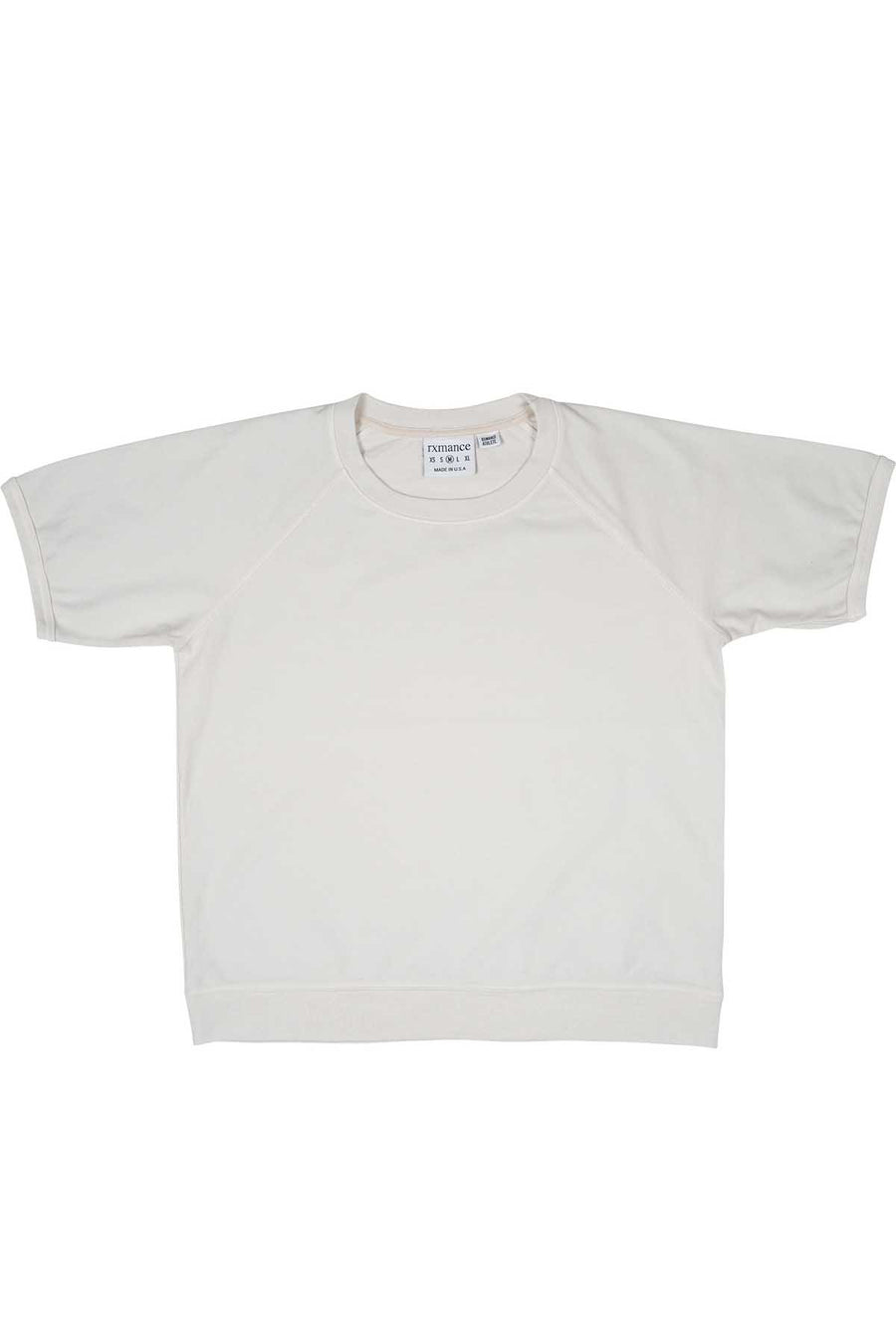 Rxmance Unisex White Sand Short Sleeve Sweatshirt