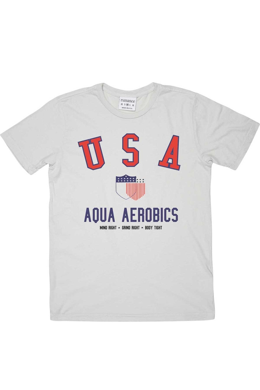 Rxmance Unisex White 'USA Aerobics' Tee