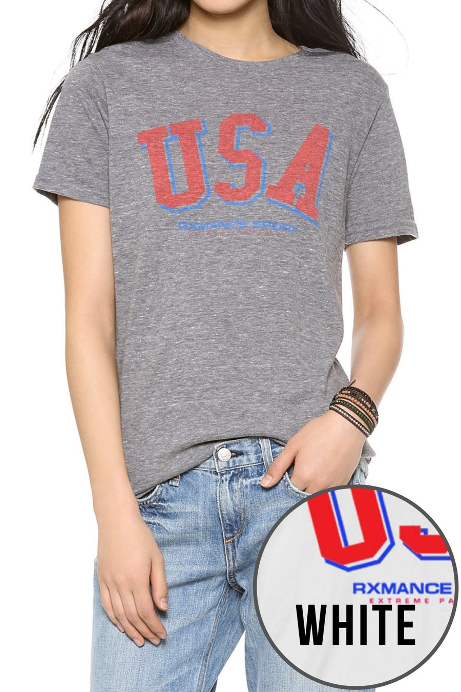 Rxmance Unisex White 'USA' Tee