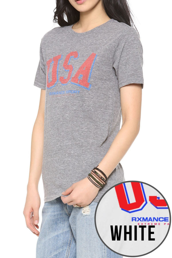 Rxmance Unisex White 'USA' Tee