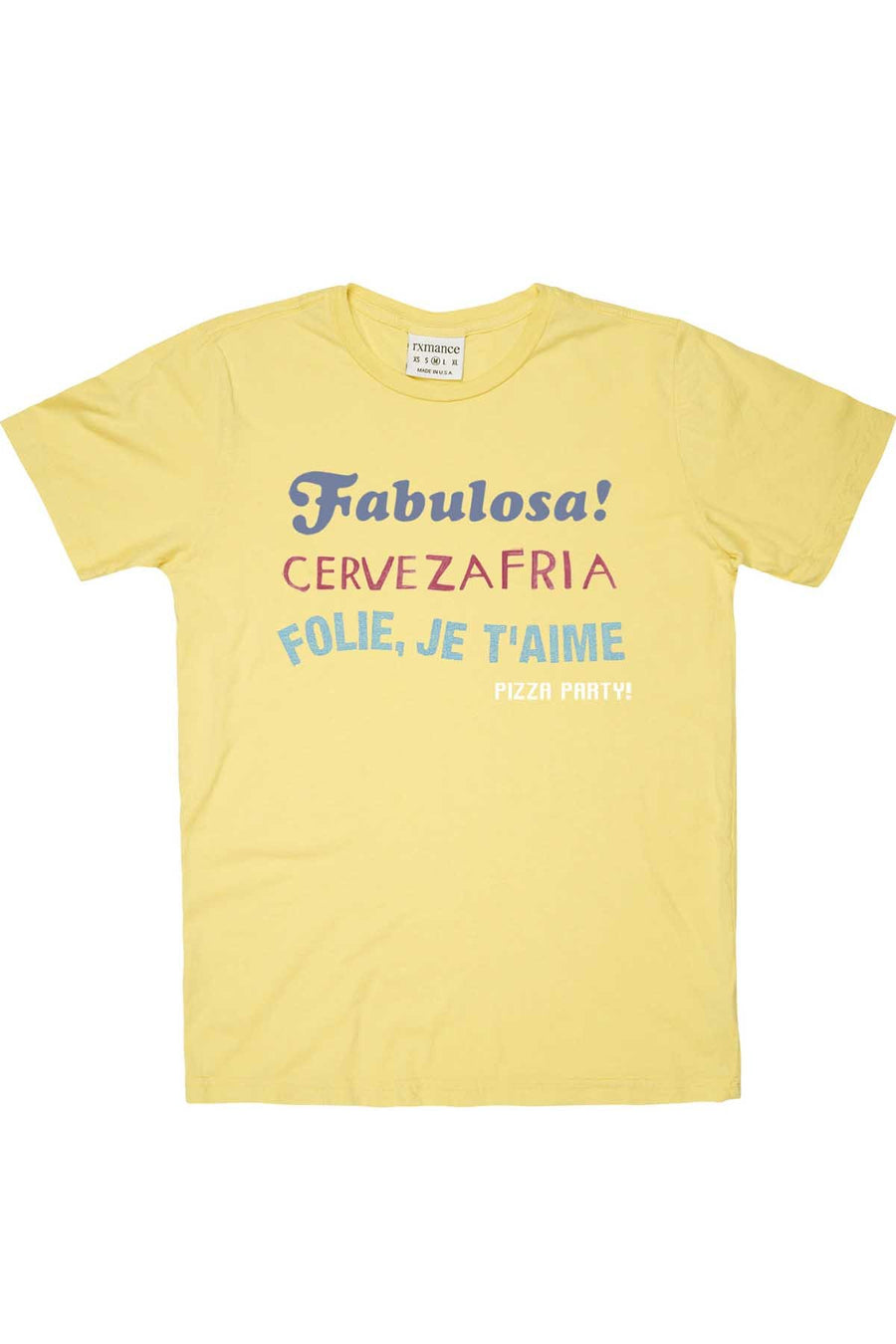Rxmance Unisex Yellow 'Pizza Party' Tee