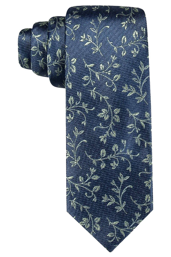 Ryan Seacrest Distinction Navy/Green Brookhurst-Vine Slim Tie