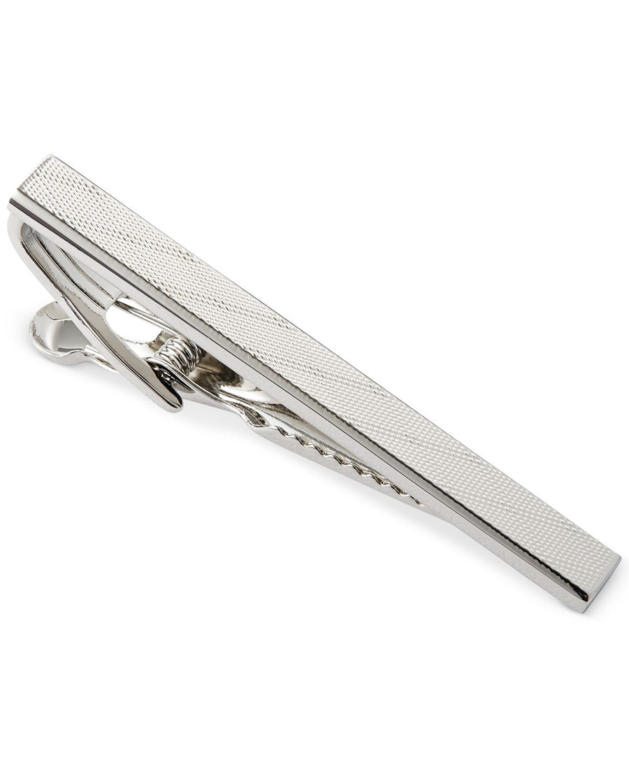 Ryan Seacrest Distinction Polished Rhodium And Plaid Tie Clip Rhodium