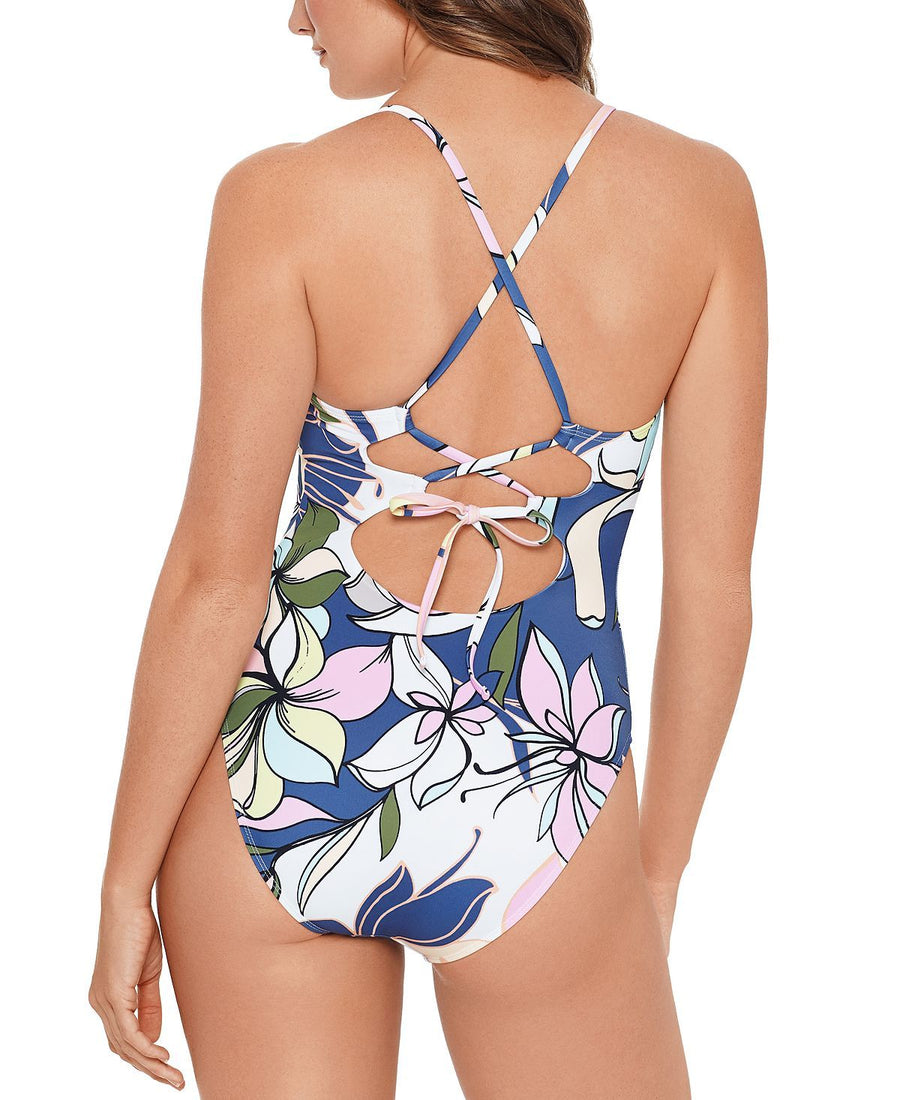 Salt + Cove Salt + Cove Juniors' Spring Bloom Printed One-piece Swimsuit Multi