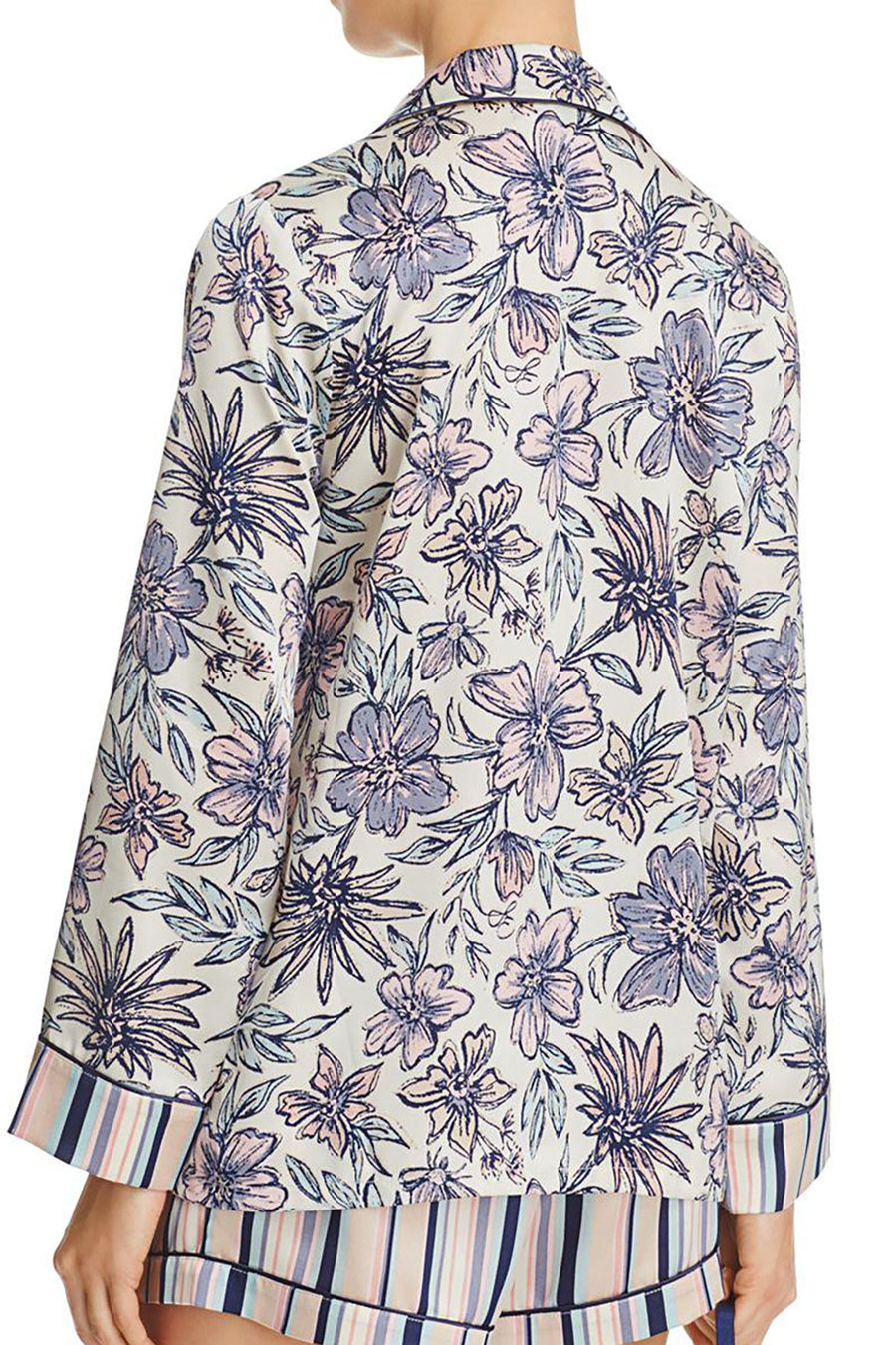 Sam Edelman Antique-White/Floral Button-Up PJ Top