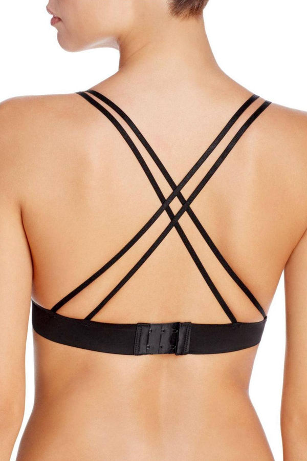 Sam Edelman Black/Gold-Dot Metallic Mesh Bralette