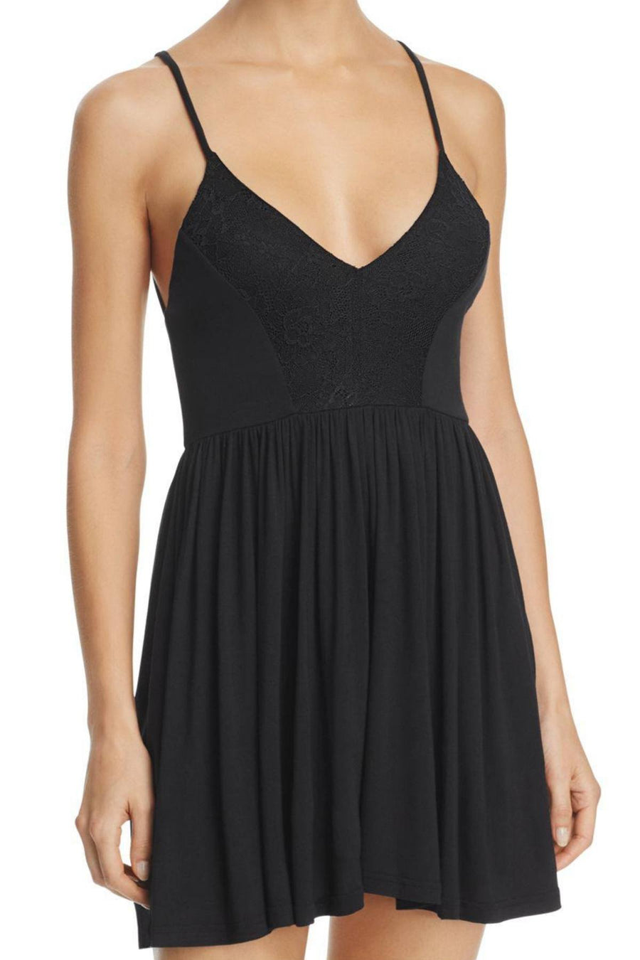 Sam Edelman Black Lace-Trim Romper