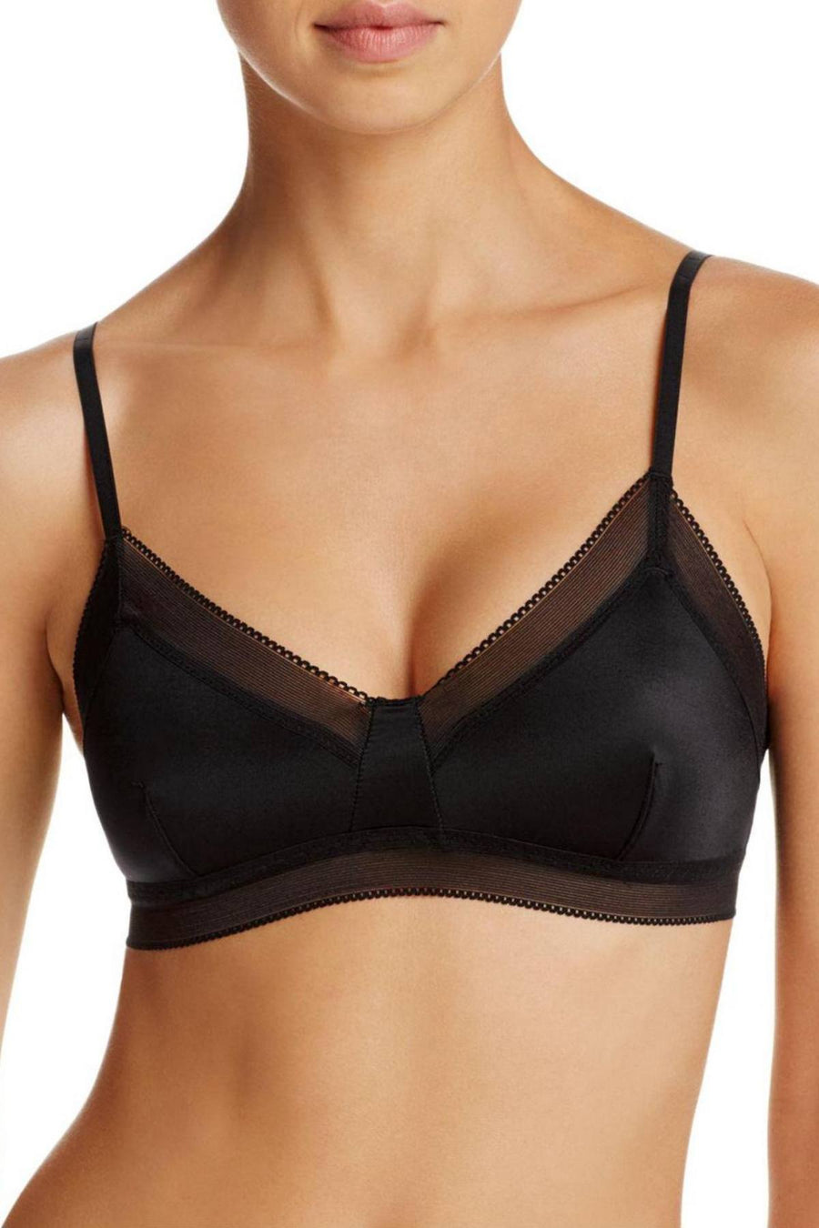 Sam Edelman Black Mesh/Microfiber Bralette
