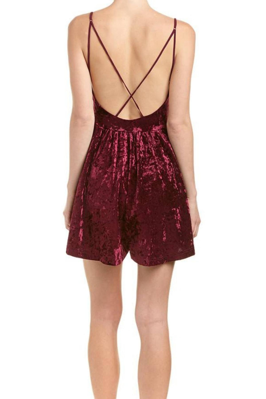 Sam Edelman Burgundy Velvet Slip Romper