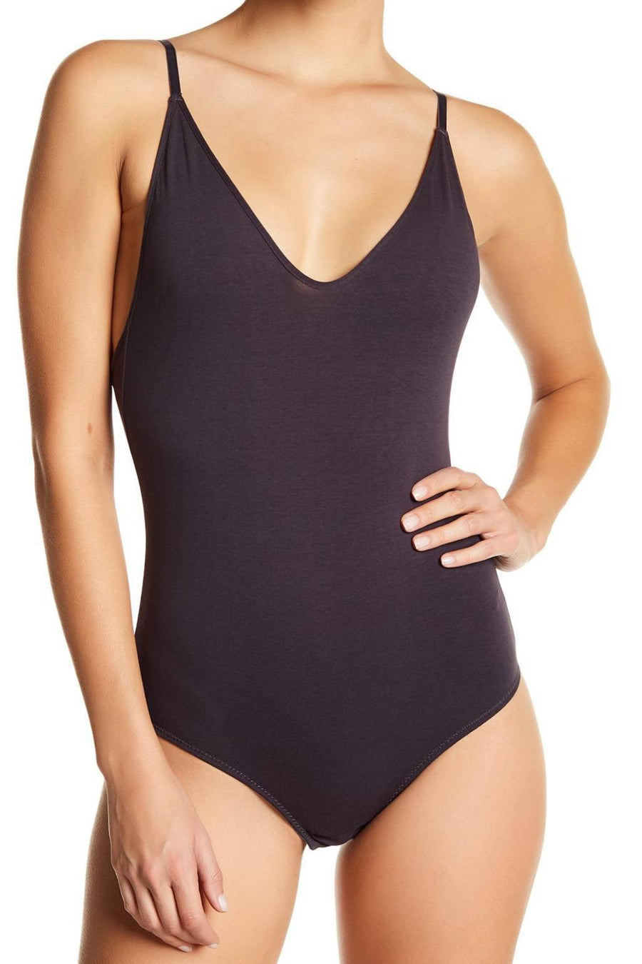 Sam Edelman Charcoal Strappy-Back Bodysuit