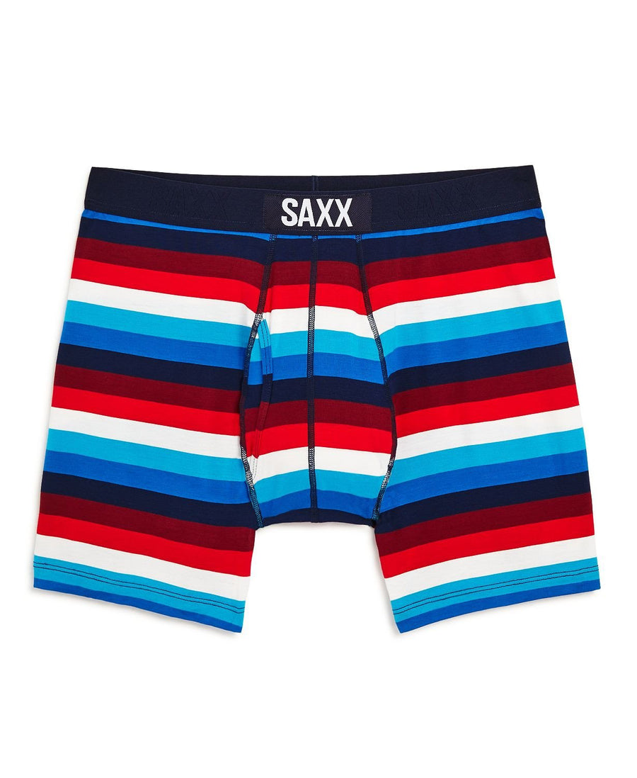 Saxx Ultra Striped Boxer Briefs Navy/red