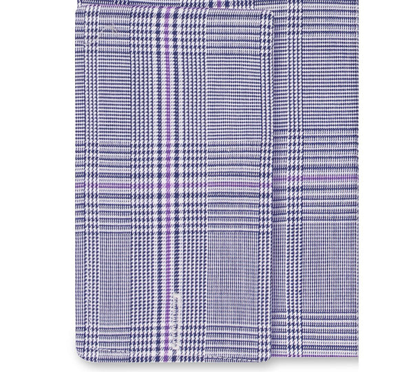 Sean John Classic/regular-fit Blue Plaid French Cuff Dress Shirt Blue Velvet