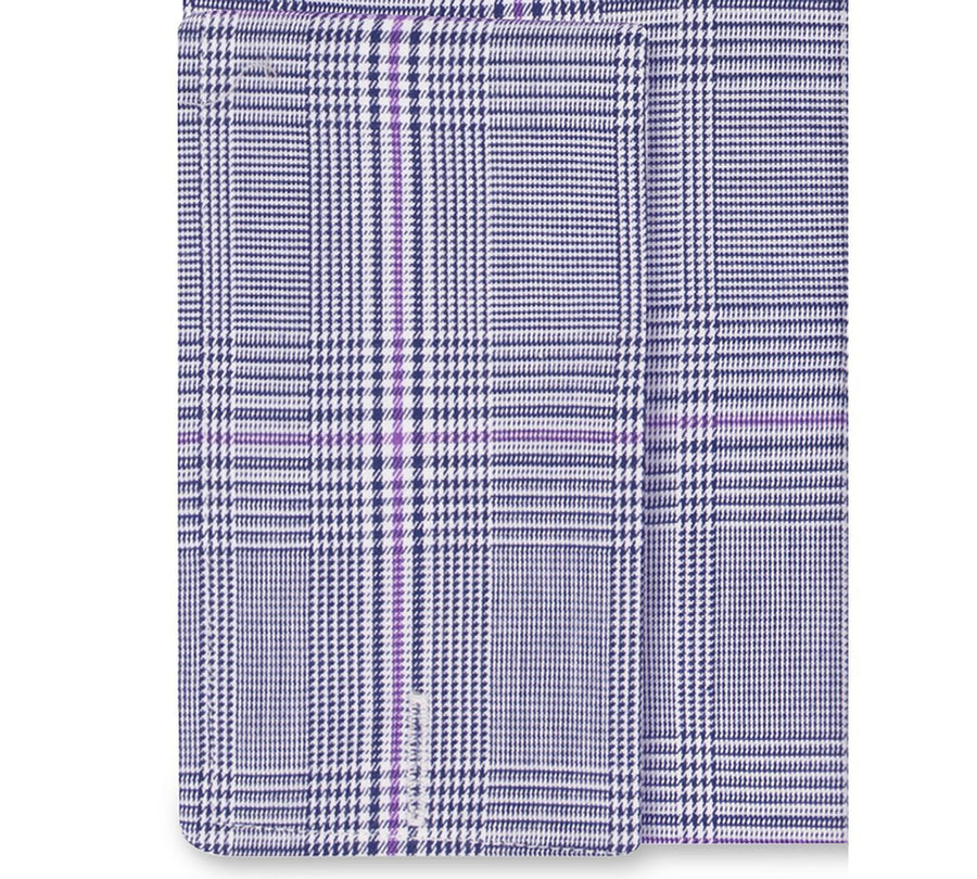 Sean John Classic/regular-fit Blue Plaid French Cuff Dress Shirt Blue Velvet