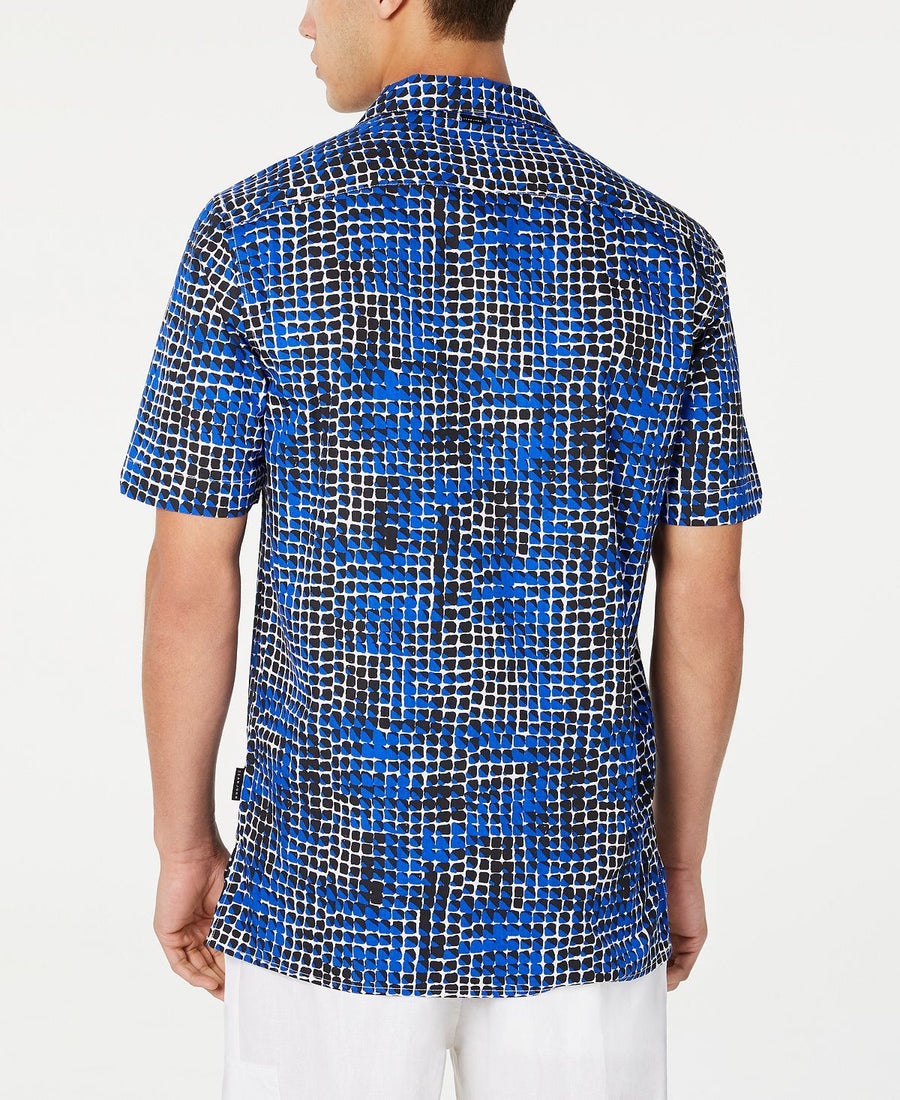 Sean John Geometric Print Shirt Geo Blue