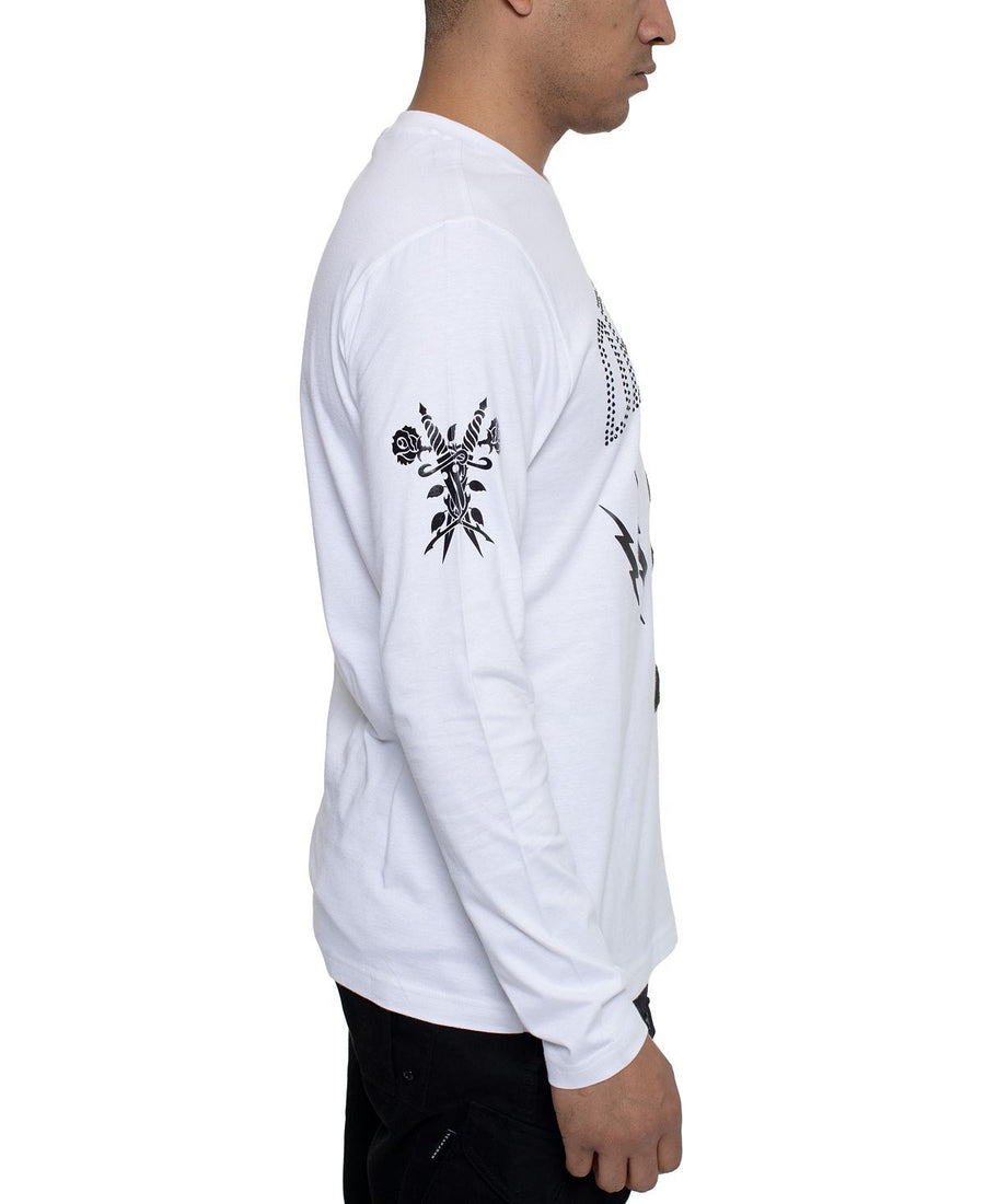 Sean John Long-sleeve Defiant 1 Graphic T-shirt Bright White