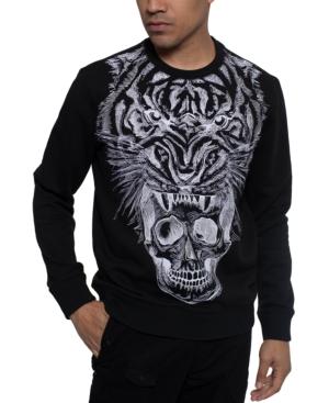 Sean John Men's Long-Sleeve Tiger & Skull Graphic sweatshirt