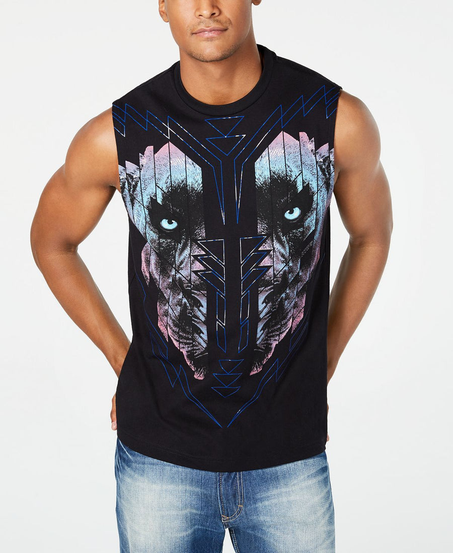 Sean John Panther Graphic Muscle Tank Black