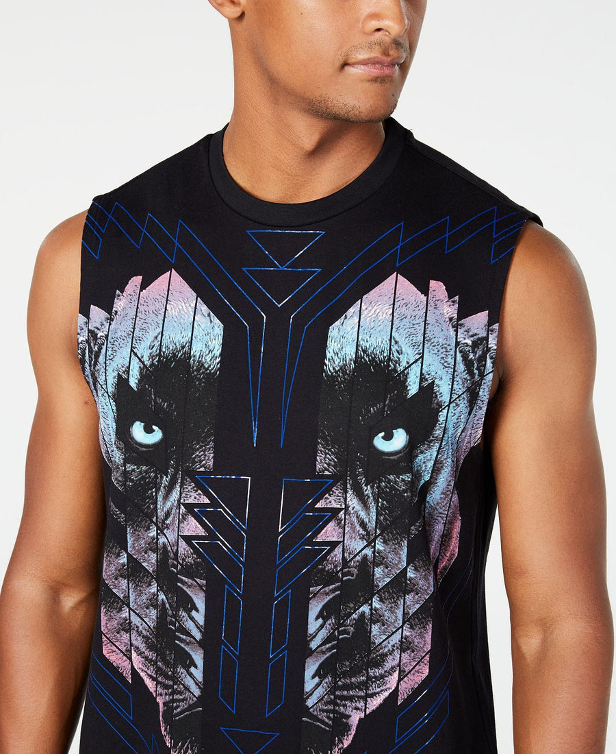 Sean John Panther Graphic Muscle Tank Black