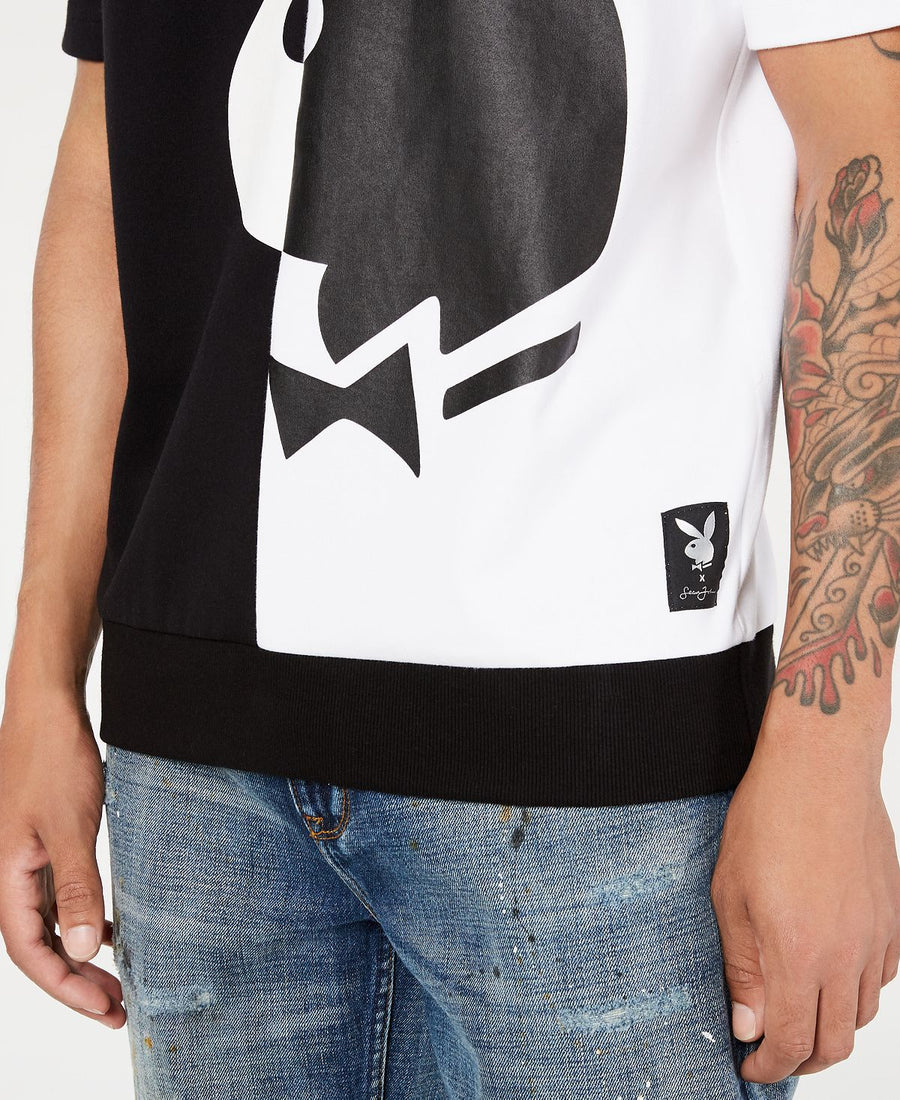 Sean John Playboy Collection Regular-fit Colorblocked Logo-print Sweatshirt Bright Whi