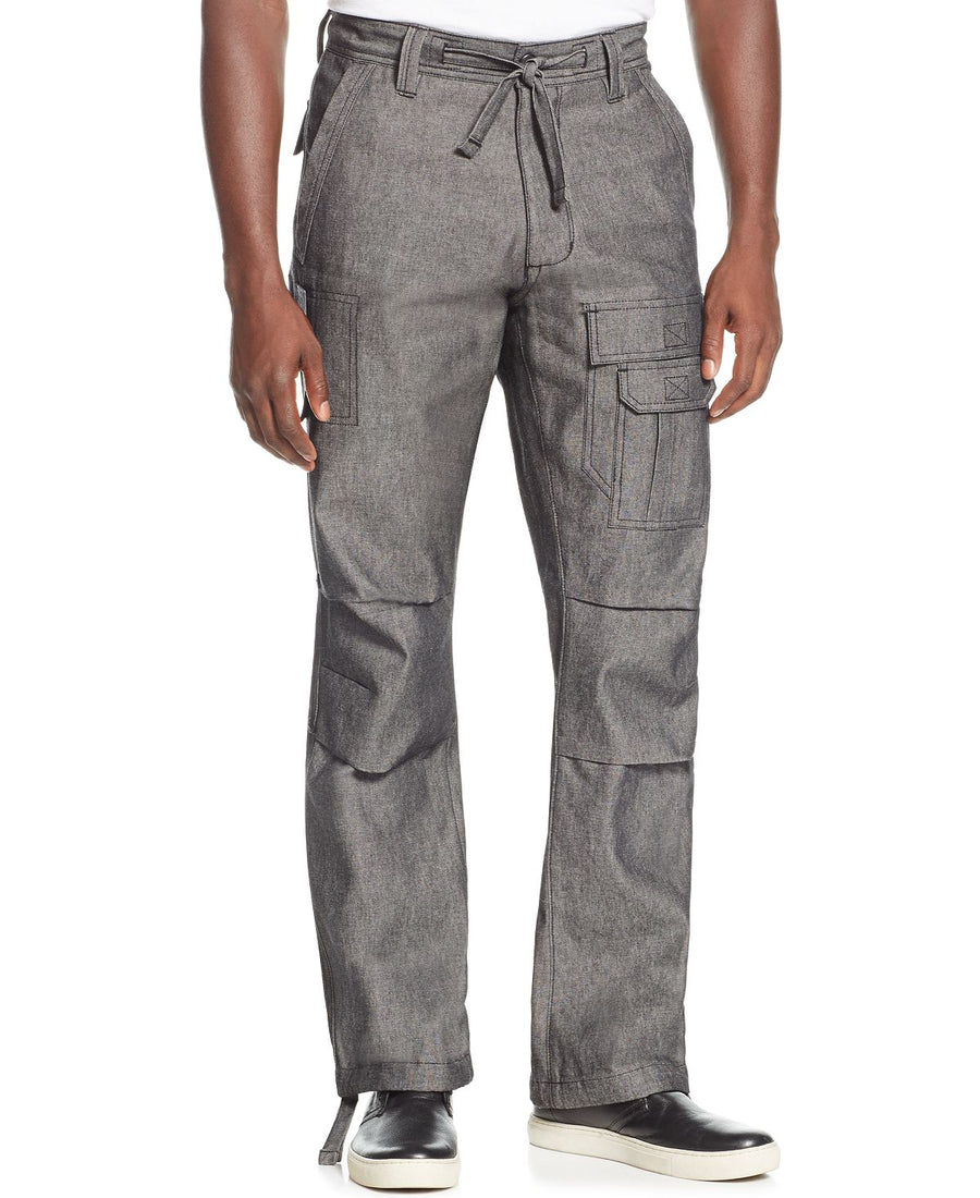 Sean John Pleat Pocket Flight Cargo Pants Raw Black