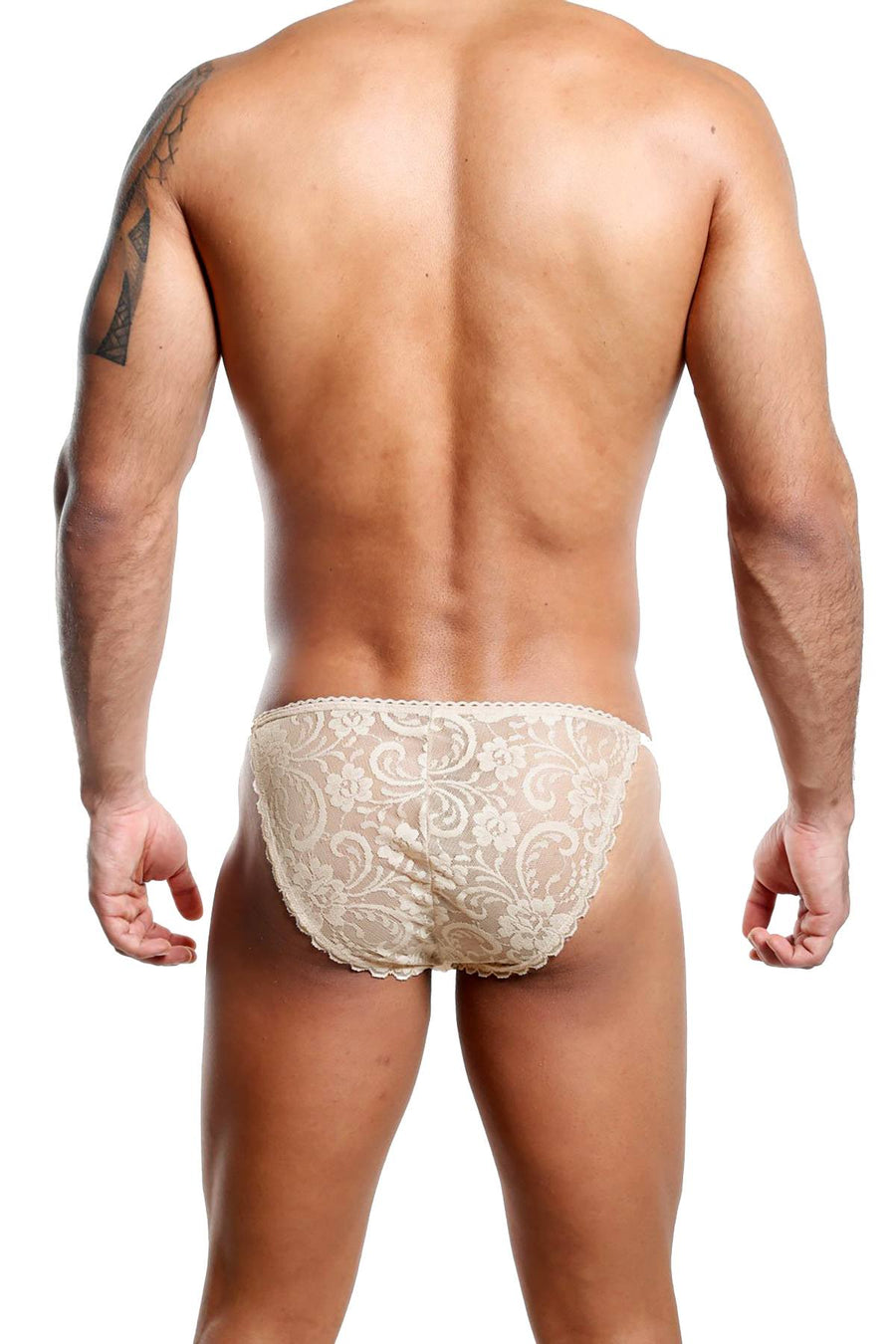Secret Male Beige Lace String Bikini Brief