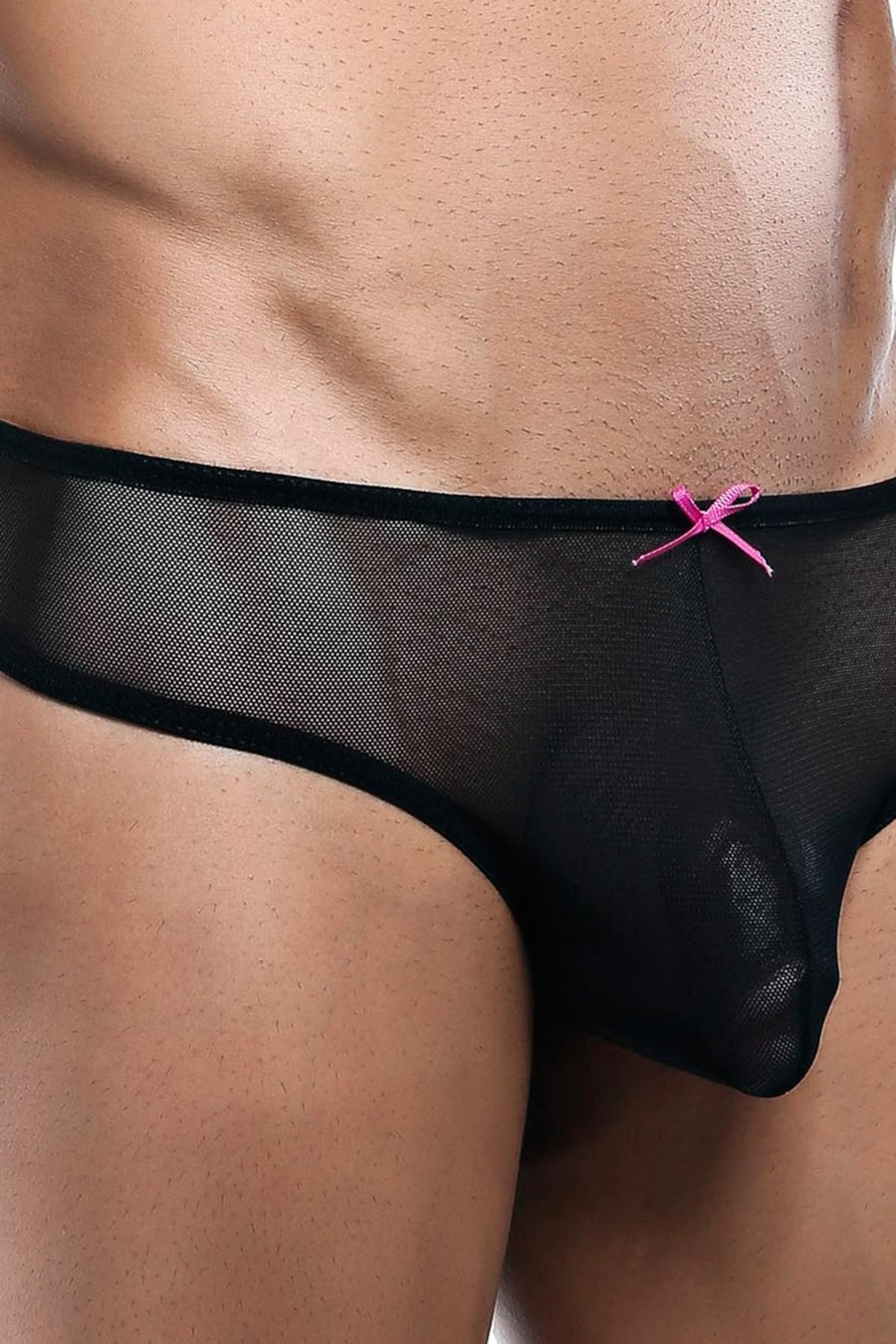Secret Male Black Lace-Back Cheeky Bikini Brief