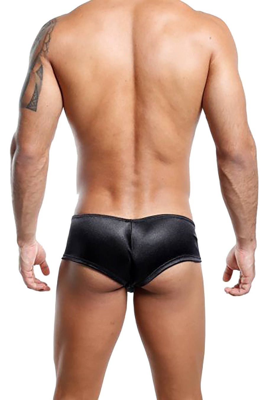 Secret Male Black Shiny Cheeky Square-Cut Bulge Brief