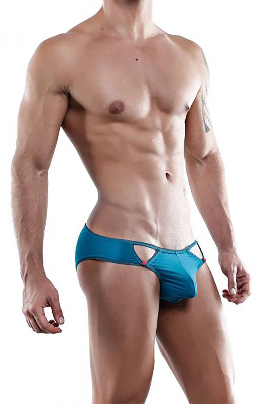 Secret Male Jade-Green Rose Cut-Out Swim Brief
