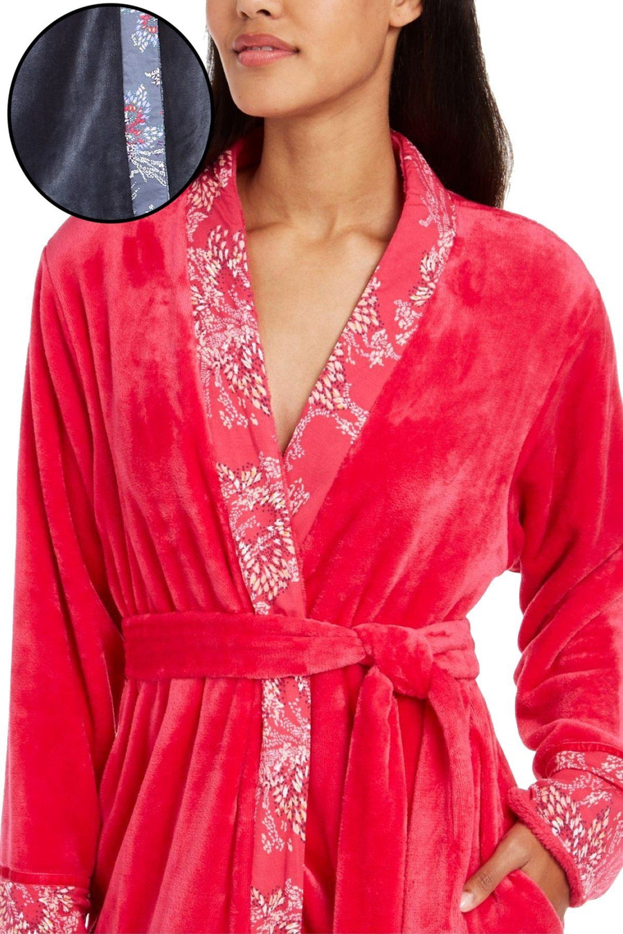 Sesoire Grey French Fleece Long Wrap Robe