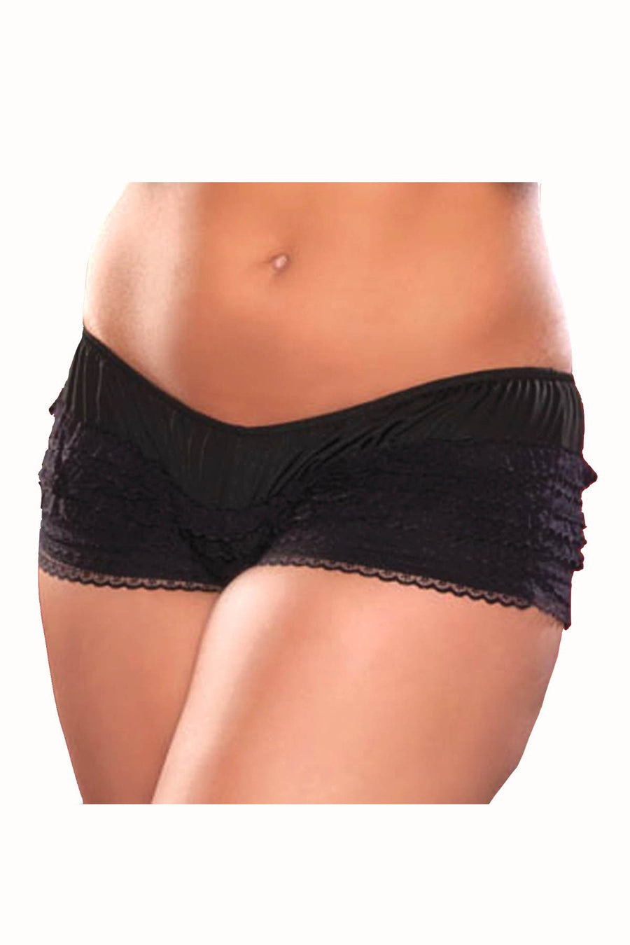 Seven 'Til Midnight Black Ruffle Bootyshort